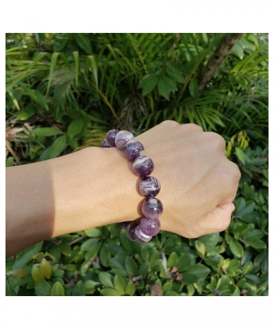 8mm Auralite Amethyst Stretch Bracelet for Women Natural Round Beads Semi Gemstone for Crystal Elastic Beaded Bracelet 7.5 Ba...