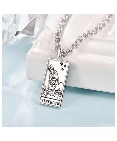 TANGPOET Tarot Cards Necklace Sterling Silver Vintage Tarot Jewelry Good Luck Amulet Pendants Birthday Gifts for Women Teens ...