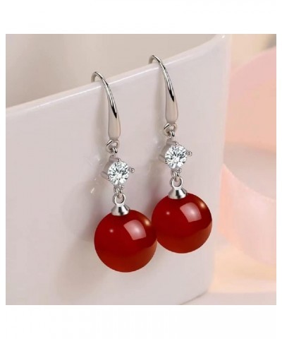 Women's fashion jewelry, chalcedony earrings and necklace set, a good choice of jewelry set Red-Necklace&earring $8.54 Jewelr...