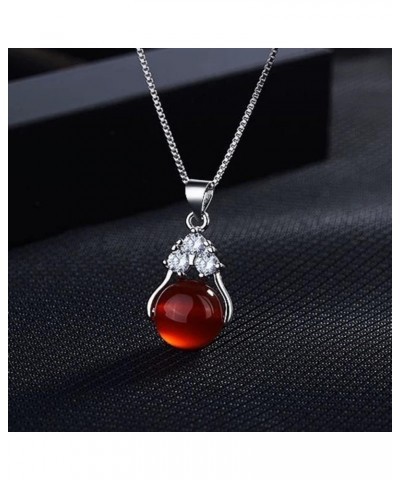 Women's fashion jewelry, chalcedony earrings and necklace set, a good choice of jewelry set Red-Necklace&earring $8.54 Jewelr...