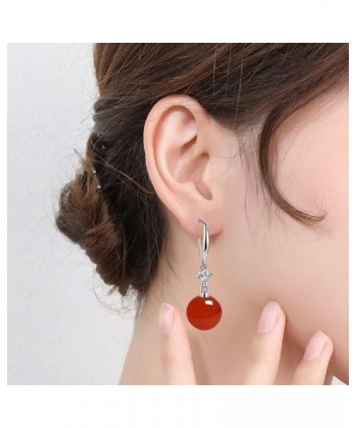 Women's fashion jewelry, chalcedony earrings and necklace set, a good choice of jewelry set Red-Necklace&earring $8.54 Jewelr...