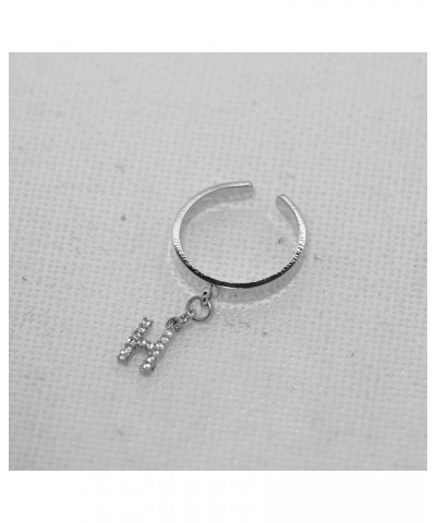 Dangle Initial Charm Adjustable Ring H Silver $8.69 Rings