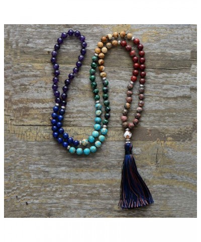 YGLINE Chakra 108 Mala Beads Bracelet Real Healing Gemstone Yoga Meditation Hand Knotted Mala Prayer Bead Necklace Multi $11....