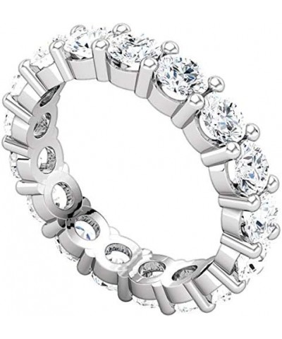 4 Carat (ctw) 14K White Gold Round Diamond Ladies Eternity Wedding Anniversary Stackable Ring Band Value Collection Platinum ...