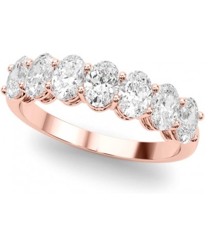 1 Carat & 2 Carat Oval Lab Grown 14K Diamond Seven Stone Anniversary Band for Women (F-G/VS-SI) 7 1 Carat Rose Gold $391.14 R...