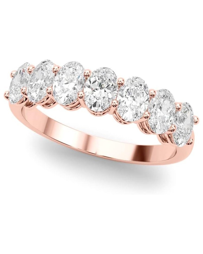 1 Carat & 2 Carat Oval Lab Grown 14K Diamond Seven Stone Anniversary Band for Women (F-G/VS-SI) 7 1 Carat Rose Gold $391.14 R...