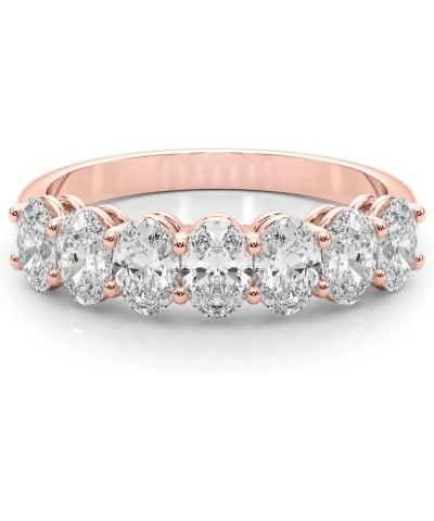 1 Carat & 2 Carat Oval Lab Grown 14K Diamond Seven Stone Anniversary Band for Women (F-G/VS-SI) 7 1 Carat Rose Gold $391.14 R...