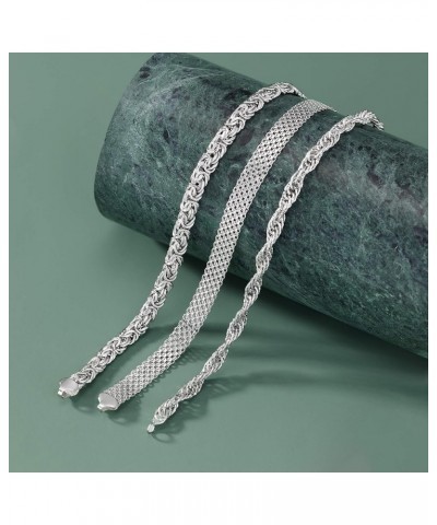 Jewelry Set: 3 Link Bracelets Sterling Silver 7.0 Inches $49.28 Bracelets