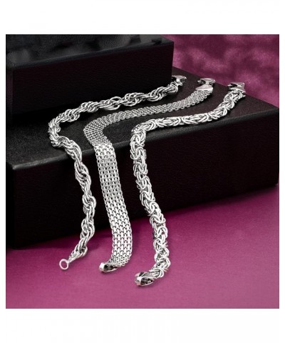 Jewelry Set: 3 Link Bracelets Sterling Silver 7.0 Inches $49.28 Bracelets