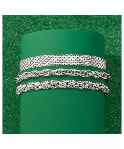 Jewelry Set: 3 Link Bracelets Sterling Silver 7.0 Inches $49.28 Bracelets