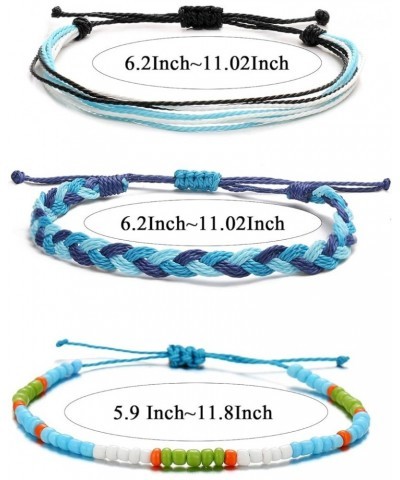 String Bracelets for Teen Girls Summer Wave Bracelets Waterproof Surfer Ankle Bracelets Adjustable Handmade Braided Anklets f...