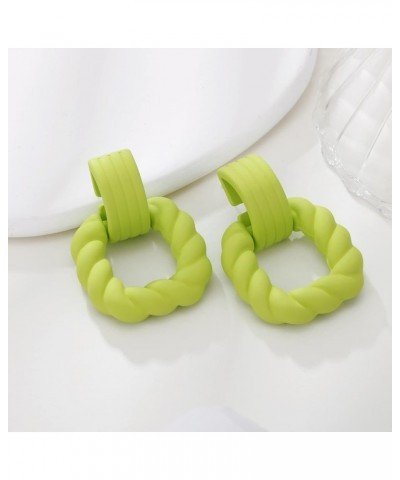 Rectangle Earrings for Women, Acrylic Square Earrings Twisted Geometric Statement Earrings Green $8.39 Earrings