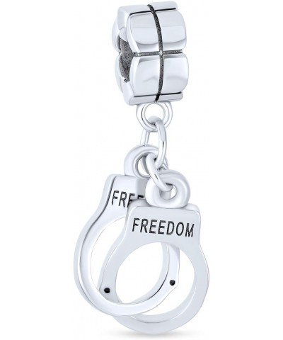 Shades Of Grey Dangle Handcuff Charm Bead For Women Teen .925 Sterling Silver Fits European Bracelet $17.59 Bracelets