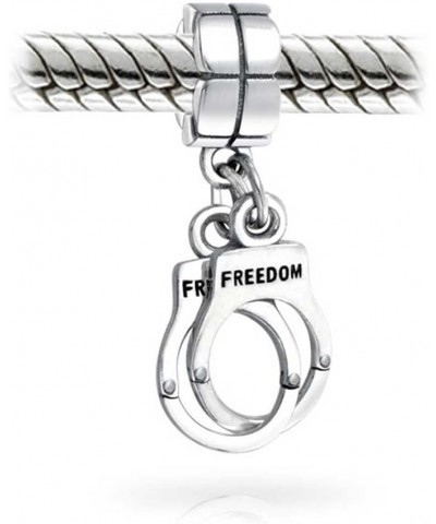 Shades Of Grey Dangle Handcuff Charm Bead For Women Teen .925 Sterling Silver Fits European Bracelet $17.59 Bracelets