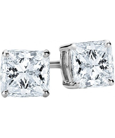 0.5-5 IGI Certified LAB-GROWN Princess Cut Diamond Earrings 4 Prong Screw Back Ultra Premium Collection (E-F Color, SI1-SI2 C...