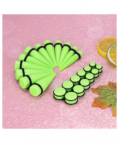 24PC Big Gauges Acrylic Tapers Kit Ear Stretching 00G-20mm Earrring Plug Tunnels Piercing Set Green $10.79 Body Jewelry