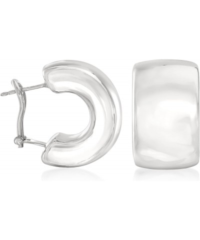 Italian Sterling Silver Wide C-Hoop Earrings $52.26 Earrings