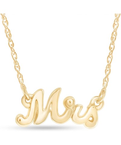 Mrs. Pendant Necklace for Womens in 14k Gold Over Sterling Silver yellow-gold-plated-silver $16.10 Necklaces