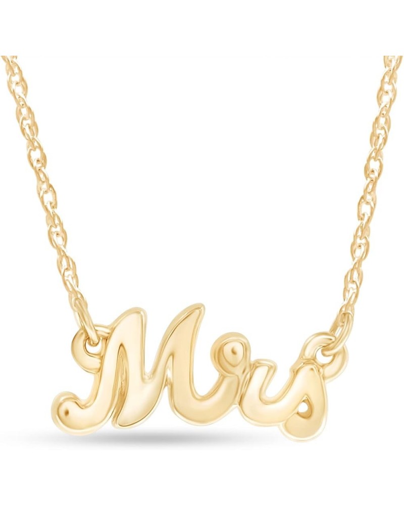 Mrs. Pendant Necklace for Womens in 14k Gold Over Sterling Silver yellow-gold-plated-silver $16.10 Necklaces