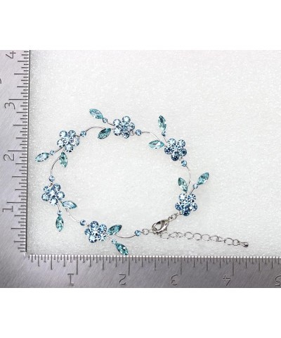 Gorgeous Rhinestone Crystal Floral Necklace Earrings Set Aqua / Matching Bracelet $23.43 Jewelry Sets