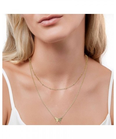 18K Gold Plated Chain Layered Necklaces for Women Statement Chain Pendant Necklace Set Dainty Layered Chain Necklaces for Wom...