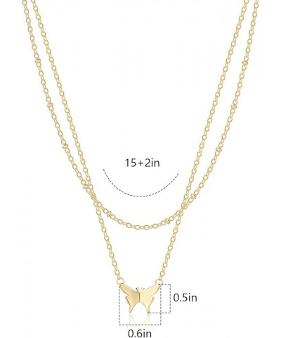 18K Gold Plated Chain Layered Necklaces for Women Statement Chain Pendant Necklace Set Dainty Layered Chain Necklaces for Wom...