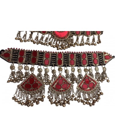 Afghan kuchi handmade Stunning Red color three pieces Necklace Silver Set $28.20 Jewelry Sets