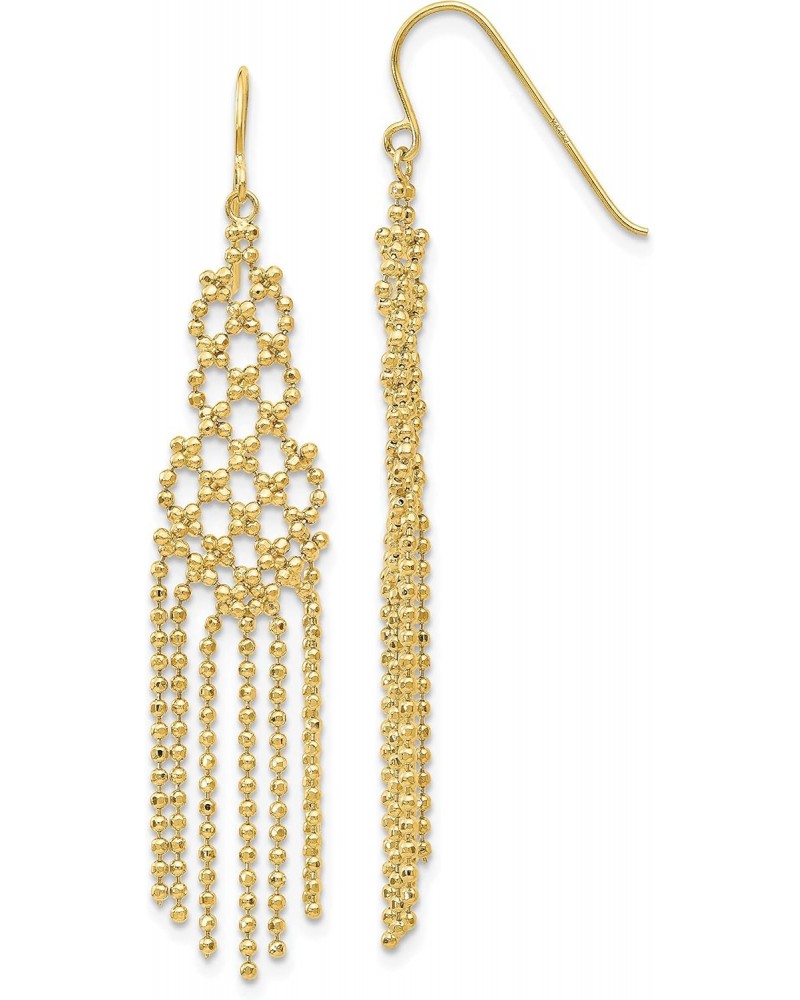 Solid 14K Yellow Gold Bead Chain Earrings - 55mm $108.24 Earrings