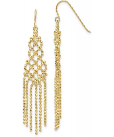 Solid 14K Yellow Gold Bead Chain Earrings - 55mm $108.24 Earrings