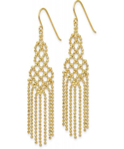 Solid 14K Yellow Gold Bead Chain Earrings - 55mm $108.24 Earrings