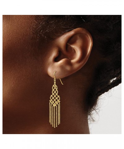 Solid 14K Yellow Gold Bead Chain Earrings - 55mm $108.24 Earrings