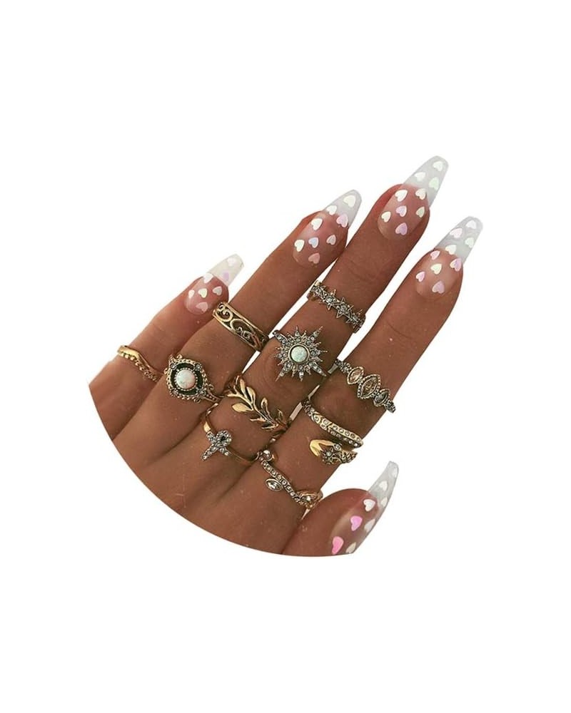 Gold Boho Ring Sets Stackable Knuckle Ring Vintage Snake Finger Rings Set Stacking Joint Midi Trendy Rings Sets for Women Gir...