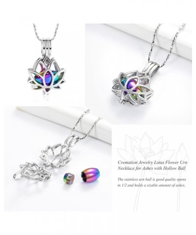 Cremation Jewelry for Ashes - Lotus Flower Ashes Pendant Necklace with Mini Keepsake Urn Memorial Women's Lockets Ash Jewelry...