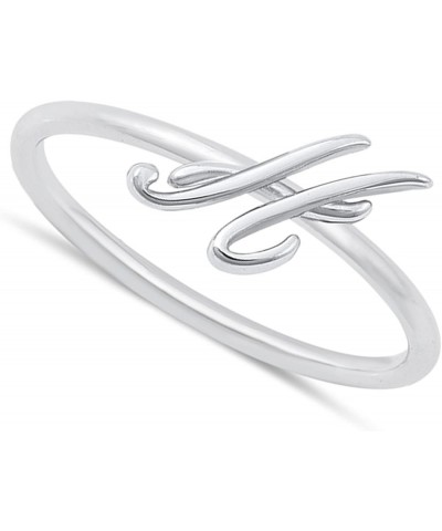 925 Sterling Silver Initial Letters Dainty Ring Sizes 4-10 H $11.39 Rings