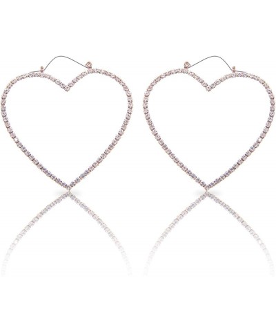 Hoop Earrings for Women – Hoop Earrings - Rhinestone Crystal Heart Earrings – Modern & Simple – Comfortable & Flexible - with...