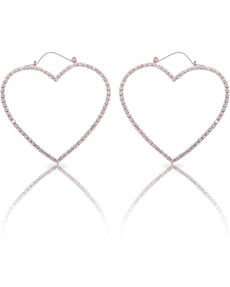 Hoop Earrings for Women – Hoop Earrings - Rhinestone Crystal Heart Earrings – Modern & Simple – Comfortable & Flexible - with...