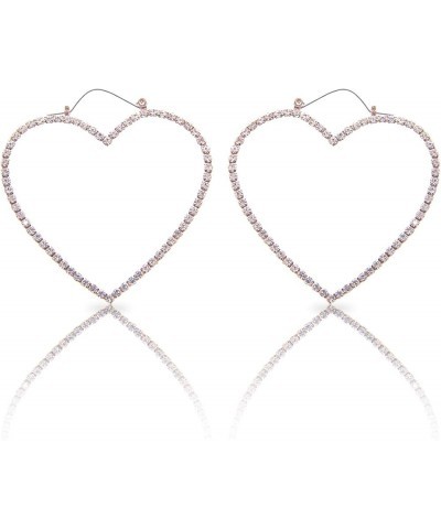 Hoop Earrings for Women – Hoop Earrings - Rhinestone Crystal Heart Earrings – Modern & Simple – Comfortable & Flexible - with...