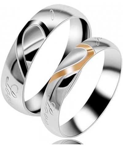 Couples Titanium Stainless Steel Wedding Engagement Band Rings Engraved Real Love Y552-2D Size 8(2.24") Men $5.93 Bracelets