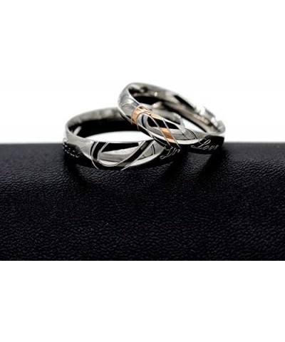 Couples Titanium Stainless Steel Wedding Engagement Band Rings Engraved Real Love Y552-2D Size 8(2.24") Men $5.93 Bracelets