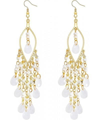 Bohemian Beads Tassel Layered Drop Dangle Earrings Vintage Style Jewelry For Women And Girls White $9.17 Earrings