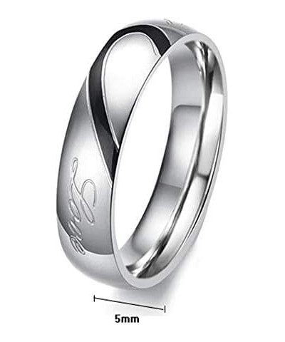 Couples Titanium Stainless Steel Wedding Engagement Band Rings Engraved Real Love Y552-2D Size 8(2.24") Men $5.93 Bracelets