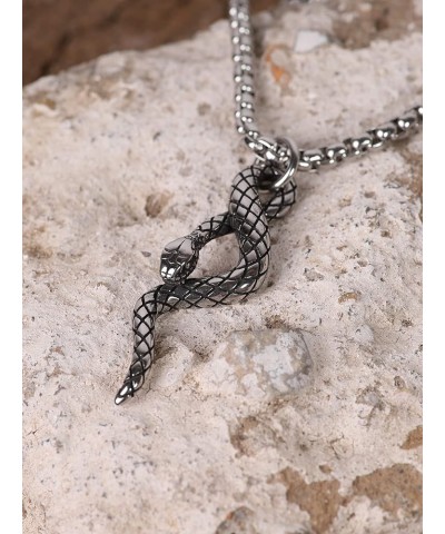 Snake Necklace, Retro Vintage Snake Totem Amulet Charm Pendant, Snake Jewelry Gift for Men and Women 2A $11.01 Necklaces