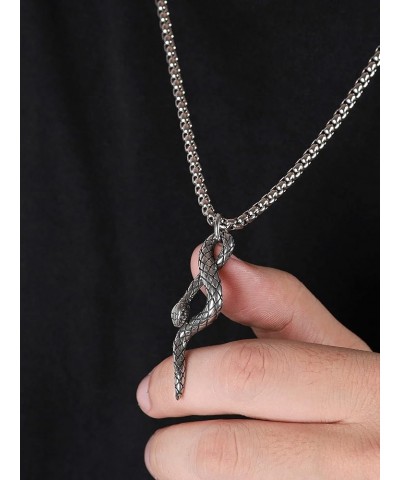 Snake Necklace, Retro Vintage Snake Totem Amulet Charm Pendant, Snake Jewelry Gift for Men and Women 2A $11.01 Necklaces