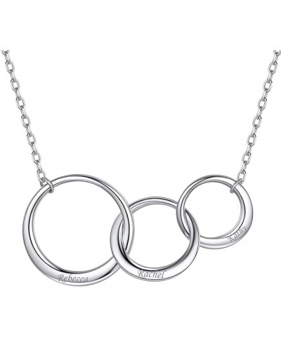 Mother Daughter Necklace - 925 Sterling Silver Interlocking Circles Necklace for Women - Mothers Day Jewelry Birthday Gift (w...