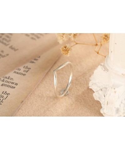 Wishbone Rings 925 Sterling Silver Statement Rings Stackable Ring for Women Girls Simple Wishbone Rings Size 5-9 5 $8.99 Rings