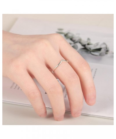 Wishbone Rings 925 Sterling Silver Statement Rings Stackable Ring for Women Girls Simple Wishbone Rings Size 5-9 5 $8.99 Rings