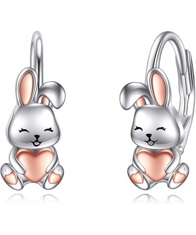 925 Sterling Silver Axolotl Unicorn Sloth Leverback Earrings Cute Animal Jewelry Gifts for Women Girls Bunny $16.66 Earrings