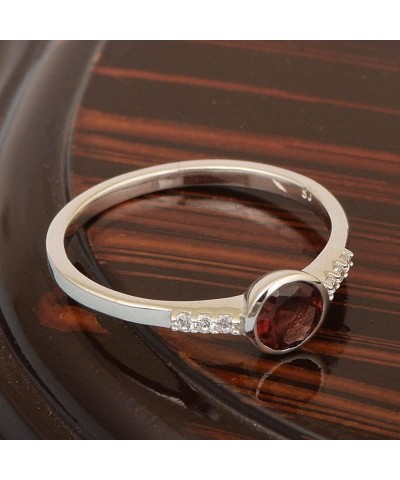 Sterling Silver Round Cut 5mm Natural Choice Gemstone Birthstone Women Stacking Wedding Ring, GIFT FOR HER Garnet $19.95 Rings