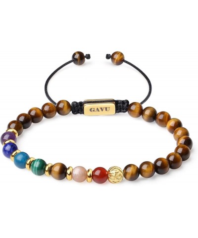 Adjustable Crystal Stone 7 Chakra Bracelet Tiger's Eye 18.0 Centimeters $12.88 Bracelets