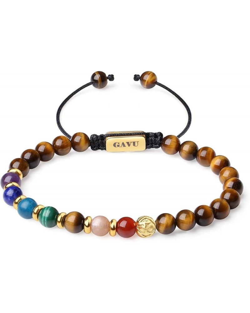 Adjustable Crystal Stone 7 Chakra Bracelet Tiger's Eye 18.0 Centimeters $12.88 Bracelets